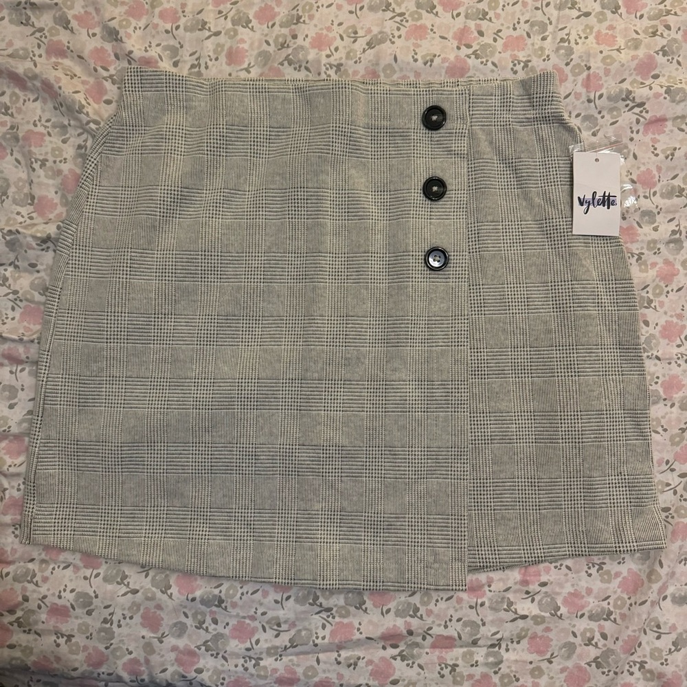 Plaid Foldover Skirt